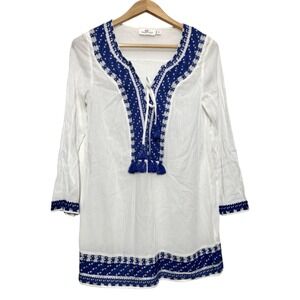 Vineyard Vines Embroidered Tassel Swim Cover-up Women's XS Nautical Beach Resort
